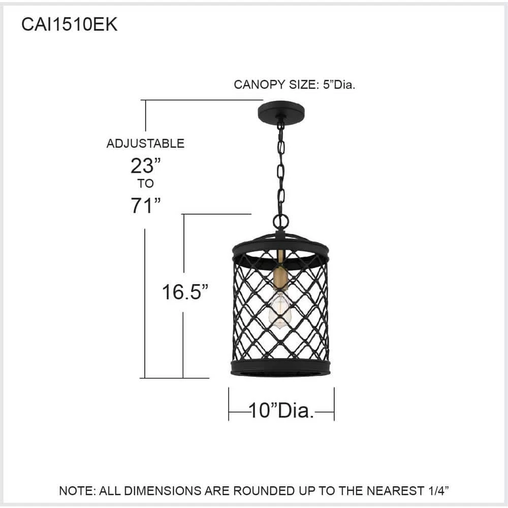 Calais 1-Light Earth Black Mini Pendant by Quoizel 10 Calais 1-Light Earth Black Mini Pendant by Quoizel - Image 8