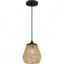 Romain 1-Light Earth Black Mini Pendant by Quoizel