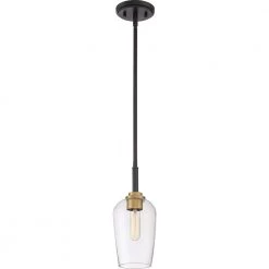 Sagamore 1-Light Earth Black Mini Pendant by Quoizel