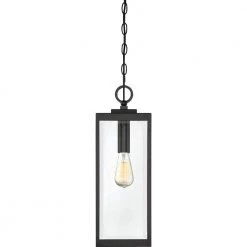 Westover 1-Light Earth Black Chandelier with Clear Beveled Glass by Quoizel 14 Westover 1-Light Earth Black Chandelier with Clear Beveled Glass by Quoizel -Quoizel Sales earth black quoizel pendant lights wvr1507ek 1f 1000