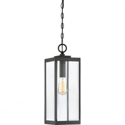 Westover 1-Light Earth Black Chandelier with Clear Beveled Glass by Quoizel