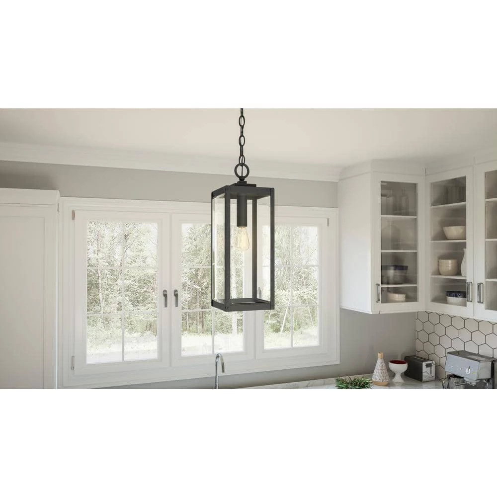 Westover 1-Light Earth Black Chandelier with Clear Beveled Glass by Quoizel 4 Westover 1-Light Earth Black Chandelier with Clear Beveled Glass by Quoizel - Image 2
