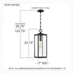 Westover 1-Light Earth Black Chandelier with Clear Beveled Glass by Quoizel 16 Westover 1-Light Earth Black Chandelier with Clear Beveled Glass by Quoizel -Quoizel Sales earth black quoizel pendant lights wvr1507ek fa 1000
