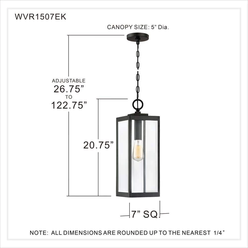 Westover 1-Light Earth Black Chandelier with Clear Beveled Glass by Quoizel 9 Westover 1-Light Earth Black Chandelier with Clear Beveled Glass by Quoizel - Image 7