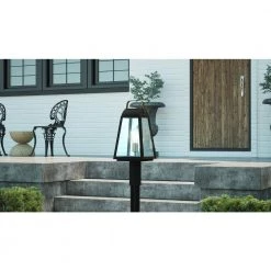 O'Leary 7.5 in. 1-Light Earth Black Outdoor Post Light Kit with Clear Glass by Quoizel -Quoizel Sales earth black quoizel post light sets oly9008ek 40 1000