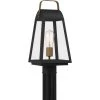 O'Leary 7.5 in. 1-Light Earth Black Outdoor Post Light Kit with Clear Glass by Quoizel -Quoizel Sales earth black quoizel post light sets oly9008ek 64 1000