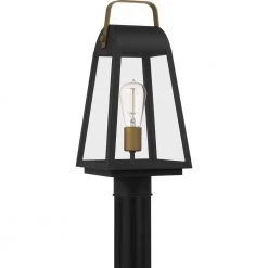 O'Leary 7.5 in. 1-Light Earth Black Outdoor Post Light Kit with Clear Glass by Quoizel -Quoizel Sales earth black quoizel post light sets oly9008ek c3 1000