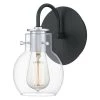 Andrews 1-Light Earth Black Sconce by Quoizel
