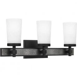 Dalton 21.5 in. 3-Light Earth Black Vanity Light with Etched Seeded Glass by Quoizel -Quoizel Sales earth black quoizel vanity lighting dal8622ek 4f 1000