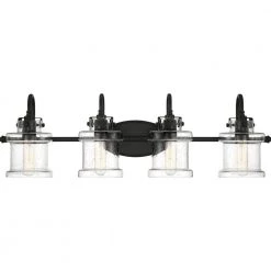 Danbury 4-Light Earth Black Vanity Light by Quoizel