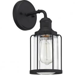 Ludlow 1-Light Earth Black Wall Sconce by Quoizel 11 Ludlow 1-Light Earth Black Wall Sconce by Quoizel -Quoizel Sales earth black quoizel vanity lighting lud8605ek 4f 1000