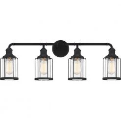 Ludlow 4-Light Earth Black Vanity Light by Quoizel