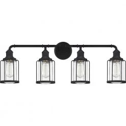 Ludlow 4-Light Earth Black Vanity Light by Quoizel -Quoizel Sales earth black quoizel vanity lighting lud8634ek c3 1000