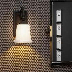 Nicholas 1-Light Earth Black Wall Sconce by Quoizel 12 Nicholas 1-Light Earth Black Wall Sconce by Quoizel -Quoizel Sales earth black quoizel vanity lighting nl8601ek 1f 1000