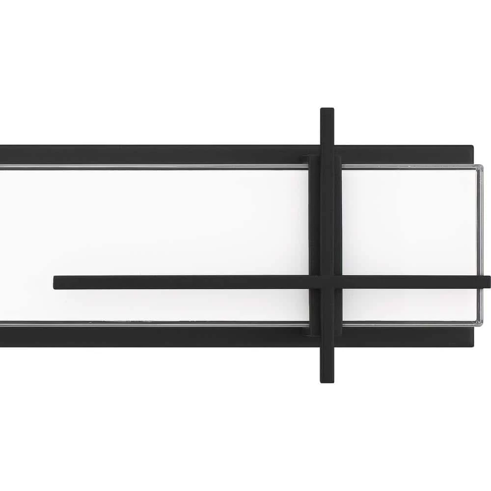 Wylie 29 in. Earth Black LED Vanity Light Bar with Fish Tank Glass by Quoizel 8 Wylie 29 in. Earth Black LED Vanity Light Bar with Fish Tank Glass by Quoizel - Image 6