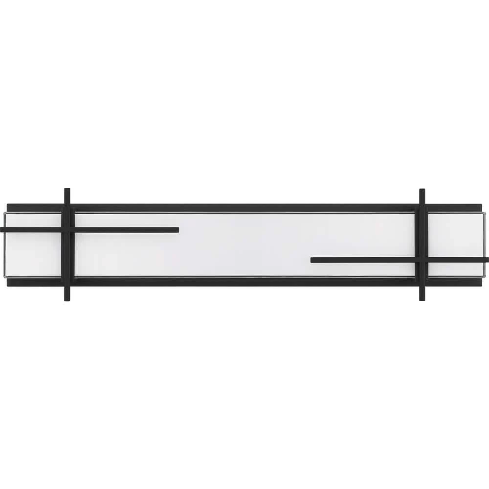 Wylie 29 in. Earth Black LED Vanity Light Bar with Fish Tank Glass by Quoizel 5 Wylie 29 in. Earth Black LED Vanity Light Bar with Fish Tank Glass by Quoizel - Image 3