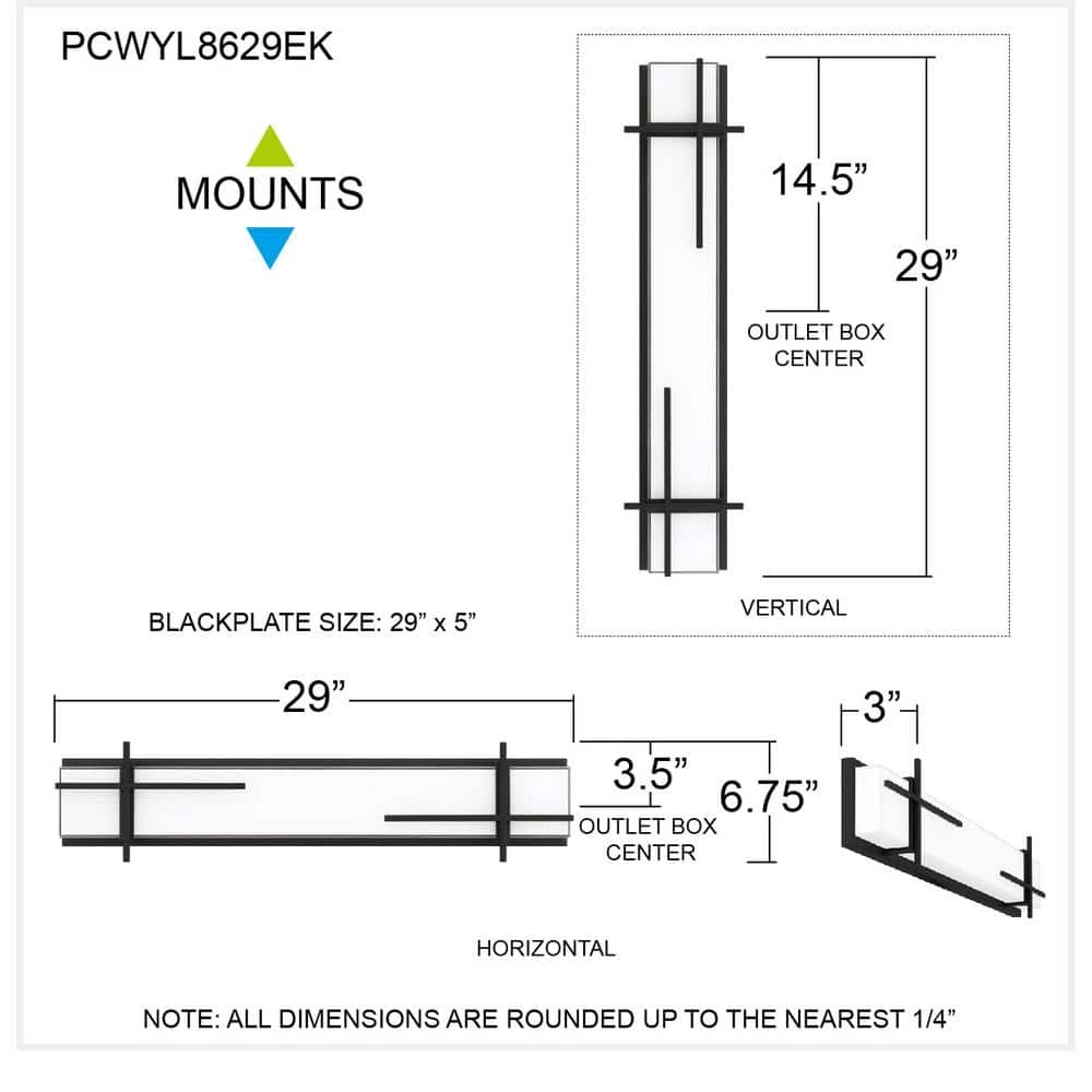 Wylie 29 in. Earth Black LED Vanity Light Bar with Fish Tank Glass by Quoizel 9 Wylie 29 in. Earth Black LED Vanity Light Bar with Fish Tank Glass by Quoizel - Image 7