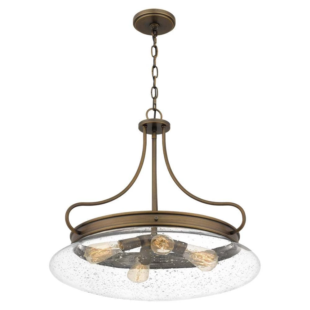 Tucker 4-Light French Bronze Pendant with Clear Seeded by Quoizel 7 Tucker 4-Light French Bronze Pendant with Clear Seeded by Quoizel - Image 5