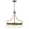 Tucker 4-Light French Bronze Pendant with Clear Seeded by Quoizel