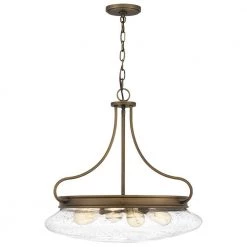 Tucker 4-Light French Bronze Pendant with Clear Seeded by Quoizel