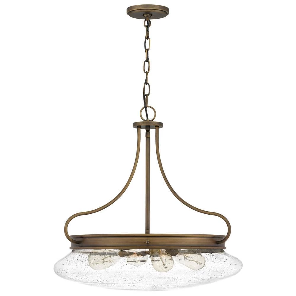 Tucker 4-Light French Bronze Pendant with Clear Seeded by Quoizel 5 Tucker 4-Light French Bronze Pendant with Clear Seeded by Quoizel - Image 3