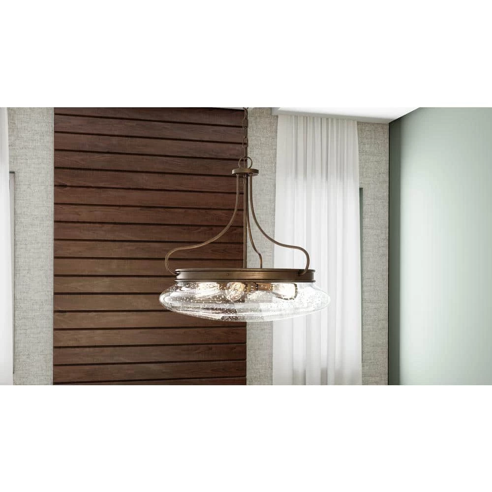 Tucker 4-Light French Bronze Pendant with Clear Seeded by Quoizel 4 Tucker 4-Light French Bronze Pendant with Clear Seeded by Quoizel - Image 2