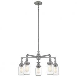 Squire 5-Light Galvanized Chandelier by Quoizel