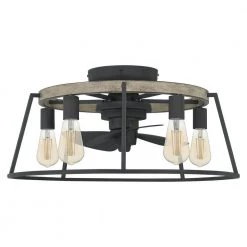 Brockton 24 in. Grey Ash Ceiling Fan with Light by Quoizel -Quoizel Sales grey ash quoizel ceiling fans with lights brt3124gk 1f 1000