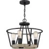 Brockton 17.5 in. 4-Light Grey Ash Pendant by Quoizel -Quoizel Sales grey ash quoizel chandeliers brt2817gk 64 1000
