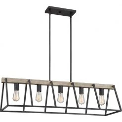 Brockton 5-Light Grey Ash Cage Chandelier by Quoizel