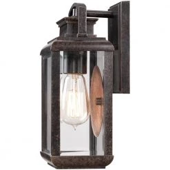 Byron 1-Light Bronze Outdoor Wall Lantern Sconce by Quoizel -Quoizel Sales imperial bronze quoizel outdoor sconces brn8406ib 1f 1000