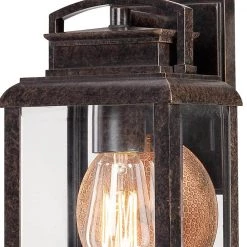 Byron 1-Light Bronze Outdoor Wall Lantern Sconce by Quoizel -Quoizel Sales imperial bronze quoizel outdoor sconces brn8406ib e1 1000
