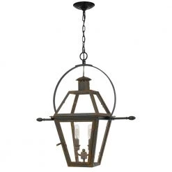 Rue De Royal 2-Light Industrial Bronze Pendant with Clear Glass by Quoizel -Quoizel Sales industrial bronze quoizel chandeliers ro2811iz c3 1000