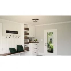 Rue De Royal 2-Light Industrial Bronze Flush Mount with Clear Glass by Quoizel -Quoizel Sales industrial bronze quoizel flush mount lights ro1312iz 31 1000