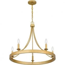 Aspyn 5-Light Light Gold Chandelier by Quoizel -Quoizel Sales light gold quoizel chandeliers apn5026lg 1f 1000