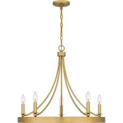 Aspyn 5-Light Light Gold Chandelier by Quoizel -Quoizel Sales light gold quoizel chandeliers apn5026lg 4f 1000