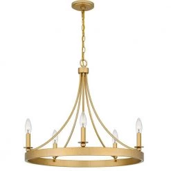 Aspyn 5-Light Light Gold Chandelier by Quoizel