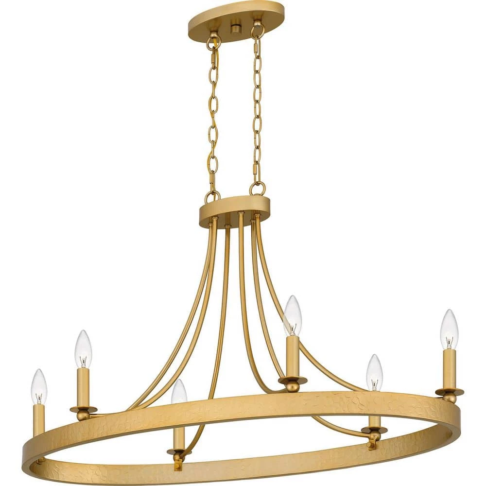 Aspyn 6-Light Light Gold Island Light Chandelier by Quoizel 8 Aspyn 6-Light Light Gold Island Light Chandelier by Quoizel - Image 6