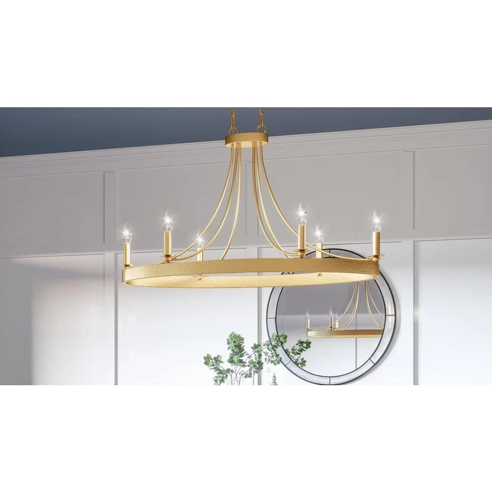 Aspyn 6-Light Light Gold Island Light Chandelier by Quoizel 4 Aspyn 6-Light Light Gold Island Light Chandelier by Quoizel - Image 2