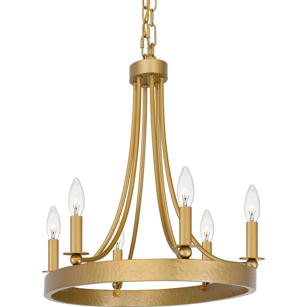 Aspyn 6-Light Light Gold Island Light Chandelier by Quoizel 9 Aspyn 6-Light Light Gold Island Light Chandelier by Quoizel - Image 7