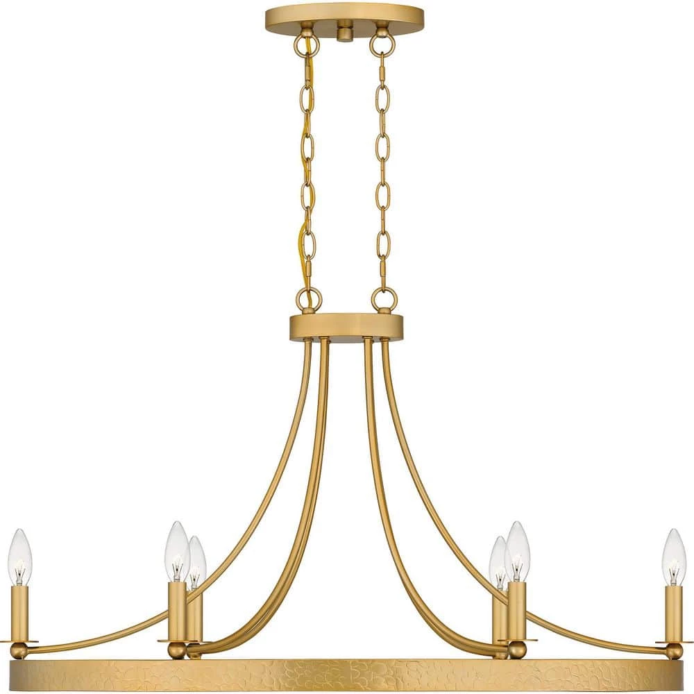 Aspyn 6-Light Light Gold Island Light Chandelier by Quoizel 7 Aspyn 6-Light Light Gold Island Light Chandelier by Quoizel - Image 5