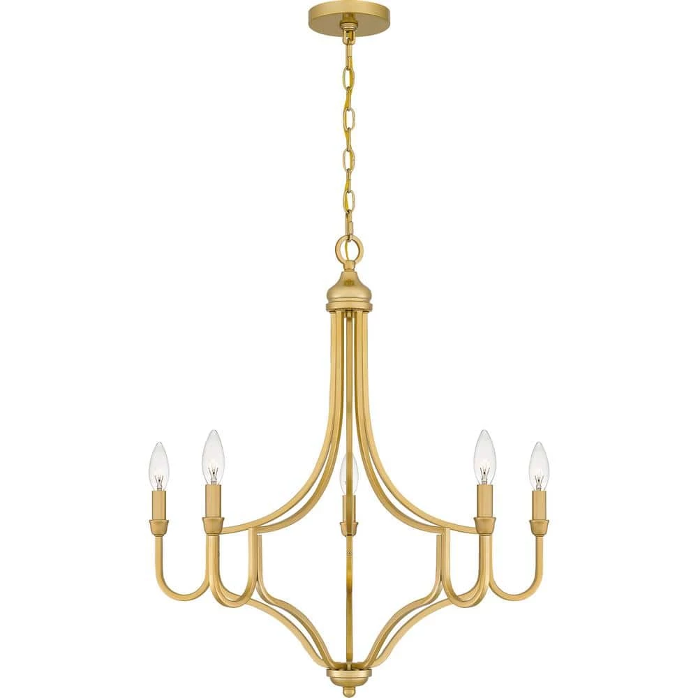 Mabel 5-Light Light Gold Chandelier by Quoizel 7 Mabel 5-Light Light Gold Chandelier by Quoizel - Image 5