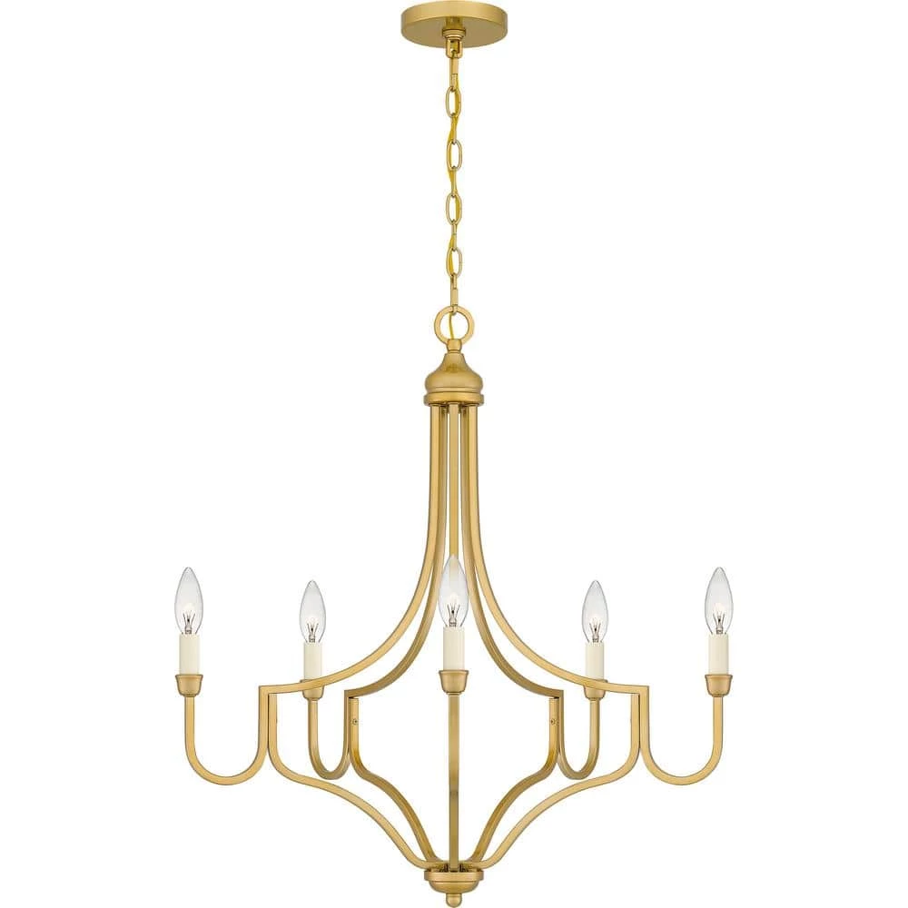 Mabel 5-Light Light Gold Chandelier by Quoizel 8 Mabel 5-Light Light Gold Chandelier by Quoizel - Image 6