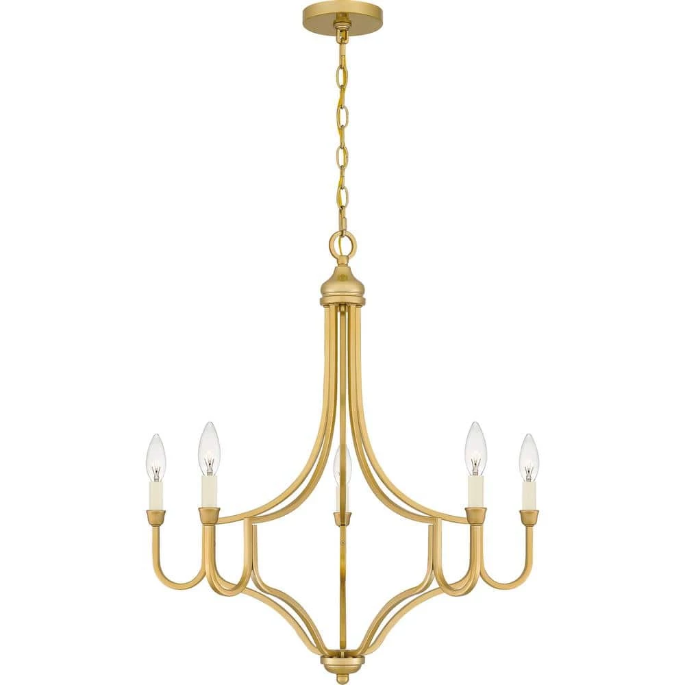 Mabel 5-Light Light Gold Chandelier by Quoizel 6 Mabel 5-Light Light Gold Chandelier by Quoizel - Image 4