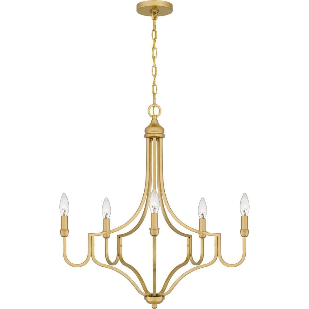 Mabel 5-Light Light Gold Chandelier by Quoizel 3 Mabel 5-Light Light Gold Chandelier by Quoizel