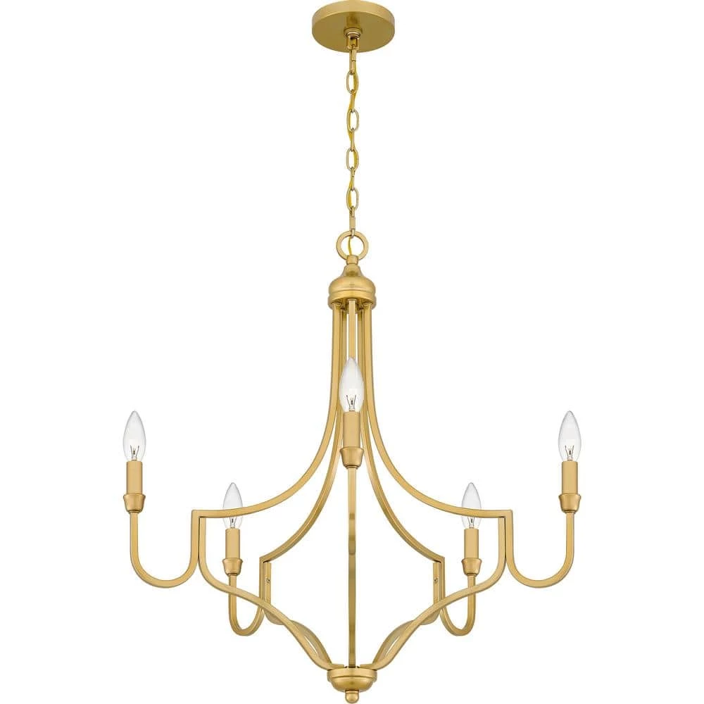 Mabel 5-Light Light Gold Chandelier by Quoizel 9 Mabel 5-Light Light Gold Chandelier by Quoizel - Image 7