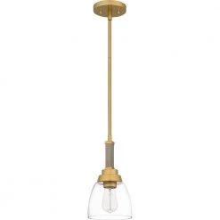 Burkett 1-Light Light Gold Shaded Pendant by Quoizel -Quoizel Sales light gold quoizel pendant lights bkt1506lg 1f 1000