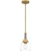 Burkett 1-Light Light Gold Shaded Pendant by Quoizel -Quoizel Sales light gold quoizel pendant lights bkt1506lg 64 1000