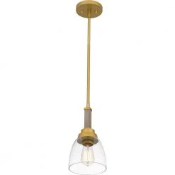 Burkett 1-Light Light Gold Shaded Pendant by Quoizel -Quoizel Sales light gold quoizel pendant lights bkt1506lg c3 1000