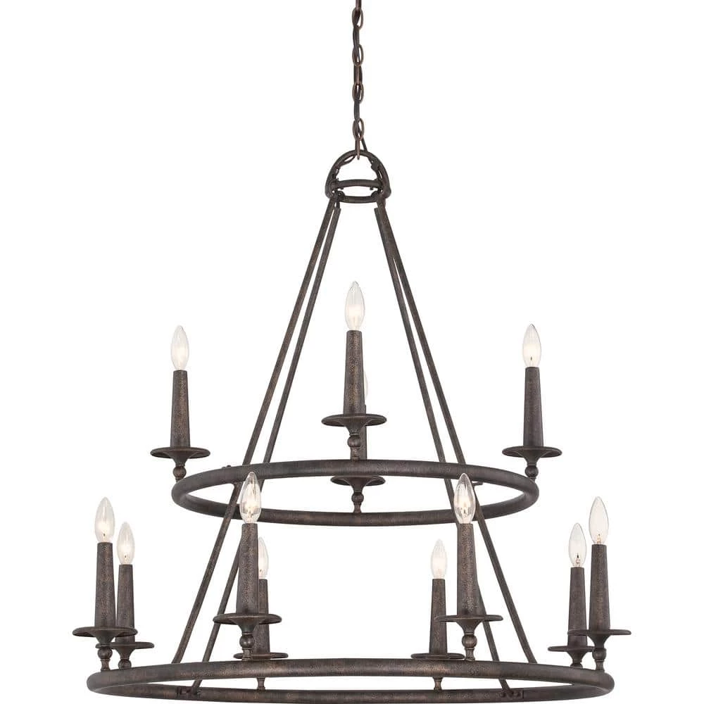 Voyager 12-Light Malaga Candle-Style Chandelier by Quoizel 3 Voyager 12-Light Malaga Candle-Style Chandelier by Quoizel
